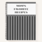 グレースパイラルストライプのレシピノートブック ノートブック (正面)