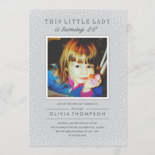 グレースパークルオールドフォト誕生日招待状 招待状