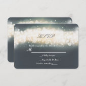 グレースパークルライトブラストウェディングRSVPカード 出欠カード (正面/裏面)