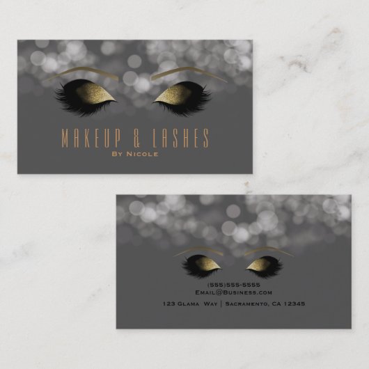 グレースパークルライトメイクアップまつげ美しいスパ 名刺 (正面/裏面)