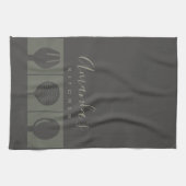 グレースパーソナライズされたプーンフォークスキマーシェフキッチン キッチンタオル (横)