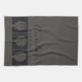 グレースパーソナライズされたプーンフォークスキマーシェフキッチン キッチンタオル (横)