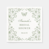 グレースビクトリアンゲ華美ージグリーンブライダルシャワー スタンダードカクテルナプキン (正面)