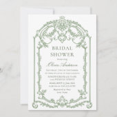 グレースビクトリアンゲ華美ージグリーンブライダルシャワー 招待状 (正面)