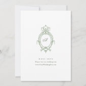 グレースビクトリアンゲ華美ージグリーンブライダルシャワー 招待状 (裏面)
