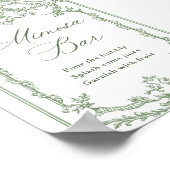 グレースビクトリアンゲ華美ージグリーンミモザバーサイン ポスター (角)