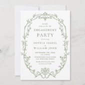 グレースビクトリアンゲ華美ージグリーン婚約パーティ 招待状 (正面)