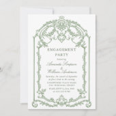 グレースビクトリアンゲ華美ージグリーン婚約パーティ 招待状 (正面)