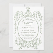 グレースビクトリアンゲ華美ージグリーン婚約パーティ 招待状 (正面)