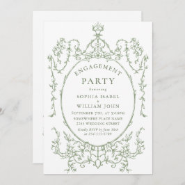 グレースビクトリアンゲ華美ージグリーン婚約パーティ 招待状