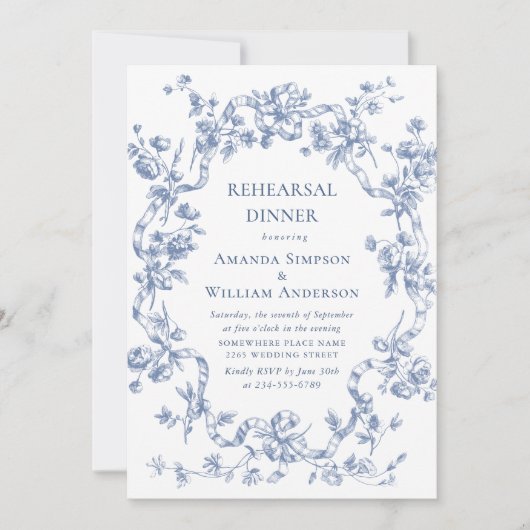 グレースビクトリアンダスティブルーリハーサル華美ディナー 招待状 (正面)