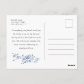 グレースビクトリアンダスティ華美ブルーありがとう ポストカード (裏面)