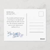 グレースビクトリアンダスティ華美ブルーありがとう ポストカード (裏面)