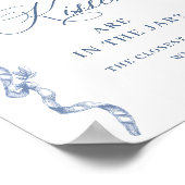 グレースビクトリアンダスティ華美ブルーブライダルシャワー ポスター (角)