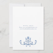 グレースビクトリアンダスティ華美ブルーブライダルシャワー 招待状 (裏面)