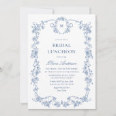 グレースビクトリアンダスティ華美ブルーブライダルランチョン 招待状 (正面)