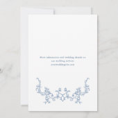 グレースビクトリアンダスティ華美ブルー婚約パーティ 招待状 (裏面)