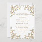 グレースビクトリアンパステルフローラ結婚ズ 招待状 (正面)