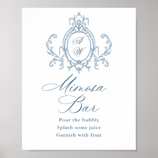 グレースビクトリアンフローラブルーミモザバーサイン ポスター (正面)