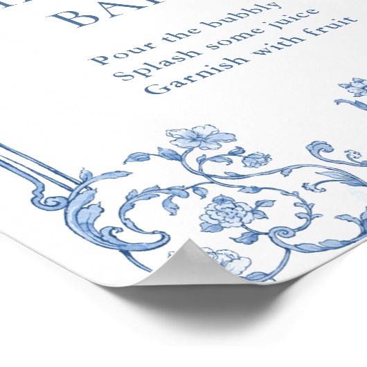 グレースビクトリアンフローラブルーミモザバーサイン ポスター (角)