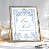 グレースビクトリアンフローラブルー愛は甘い ポスター