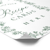 グレースビクトリアン華美グリーンフラワーレシピカード ポスター (角)