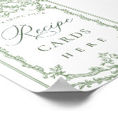 グレースビクトリアン華美フローラグリーンレシピカード ポスター (角)