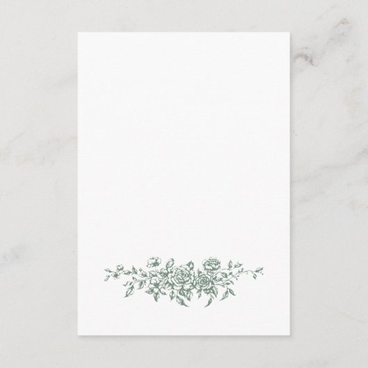 グレースビクトリアン華美フローラセージ結婚の詳細 エンクロージャーカード (裏面)