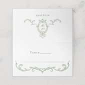 グレースビクトリアン華美フローラセージ結婚グリーン プレイスカード (外部開封)