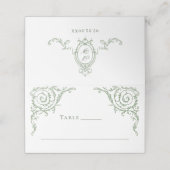 グレースビクトリアン華美フローラセージ結婚グリーン プレイスカード (外部開封)