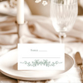 グレースビクトリアン華美フローラセージ結婚グリーン プレイスカード