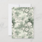 グレースビクトリアン華美フローラセージ結婚グリーン 出欠カード (裏面)