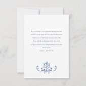 グレースビクトリアン華美フローラダスティブルー結婚ズ サンキューカード (裏面)