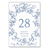グレースビクトリアン華美フローラダスティブルー結婚ズ テーブルナンバー (裏面)