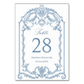 グレースビクトリアン華美フローラダスティブルー結婚ズ テーブルナンバー (裏面)