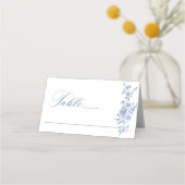 グレースビクトリアン華美フローラダスティブルー結婚ズ プレイスカード (正面)