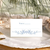 グレースビクトリアン華美フローラダスティブルー結婚ズ プレイスカード