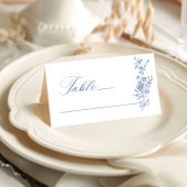 グレースビクトリアン華美フローラダスティブルー結婚ズ プレイスカード