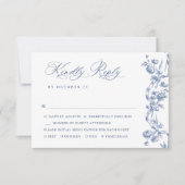 グレースビクトリアン華美フローラダスティブルー結婚ズ 出欠カード (正面)
