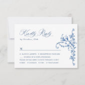 グレースビクトリアン華美フローラダスティブルー結婚ズ 出欠カード (正面)