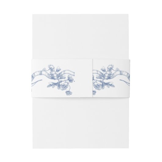 グレースビクトリアン華美フローラダスティブルー結婚ズ 招待状ベリーバンド (裏面例)