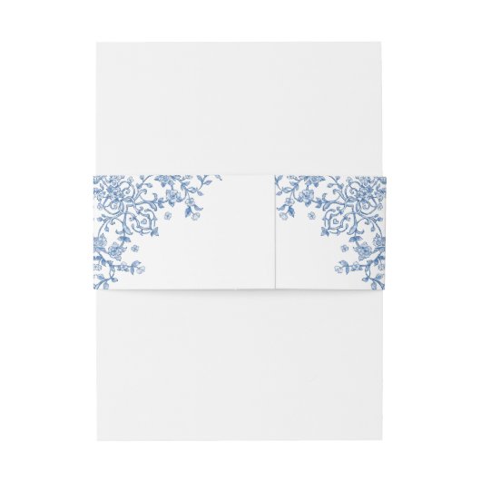 グレースビクトリアン華美フローラダスティブルー結婚ズ 招待状ベリーバンド (裏面例)