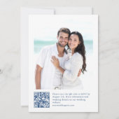 グレースビクトリアン華美フローラダスティブルー結婚ズ 招待状 (裏面)