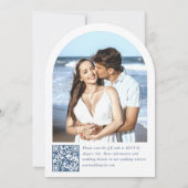 グレースビクトリアン華美フローラダスティブルー結婚ズ 招待状 (裏面)