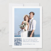 グレースビクトリアン華美フローラダスティブルー結婚ズ 招待状 (裏面)