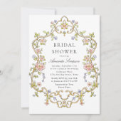 グレースビクトリアン華美フローラブライダルシャワー 招待状 (正面)