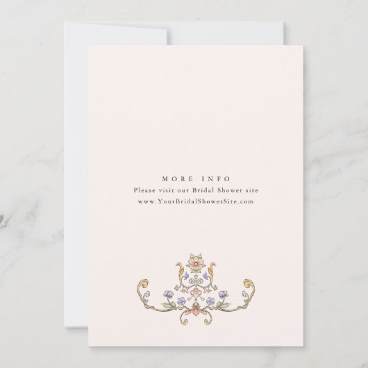 グレースビクトリアン華美フローラブライダルシャワー 招待状 (裏面)