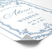 グレースビクトリアン華美フローラブルーアドバイス&ウィッシュ ポスター (角)