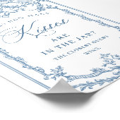 グレースビクトリアン華美フローラブルーブライダルシャワー ポスター (角)