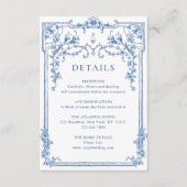 グレースビクトリアン華美フローラブルー結婚の詳細 エンクロージャーカード (正面)